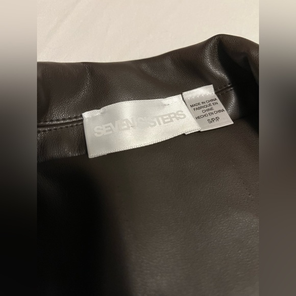 Brown Vegan Leather Blazer - Seven Sisters - Picture 6 of 9